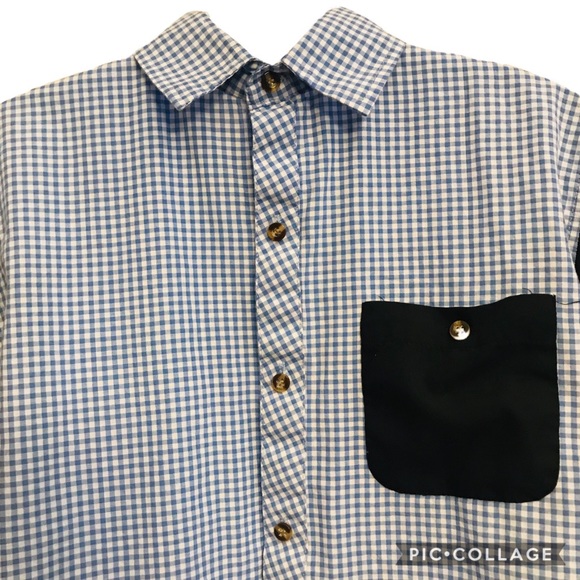 BOYS U2M2 GRID DESIGN Color Block LS Shirt XXL - Picture 5 of 6